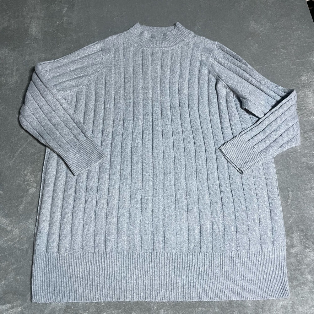 Torrid Sweater Womens‎ 2X Gray Long Sleeve Ribbed Tunic Soft Cozy Stretch